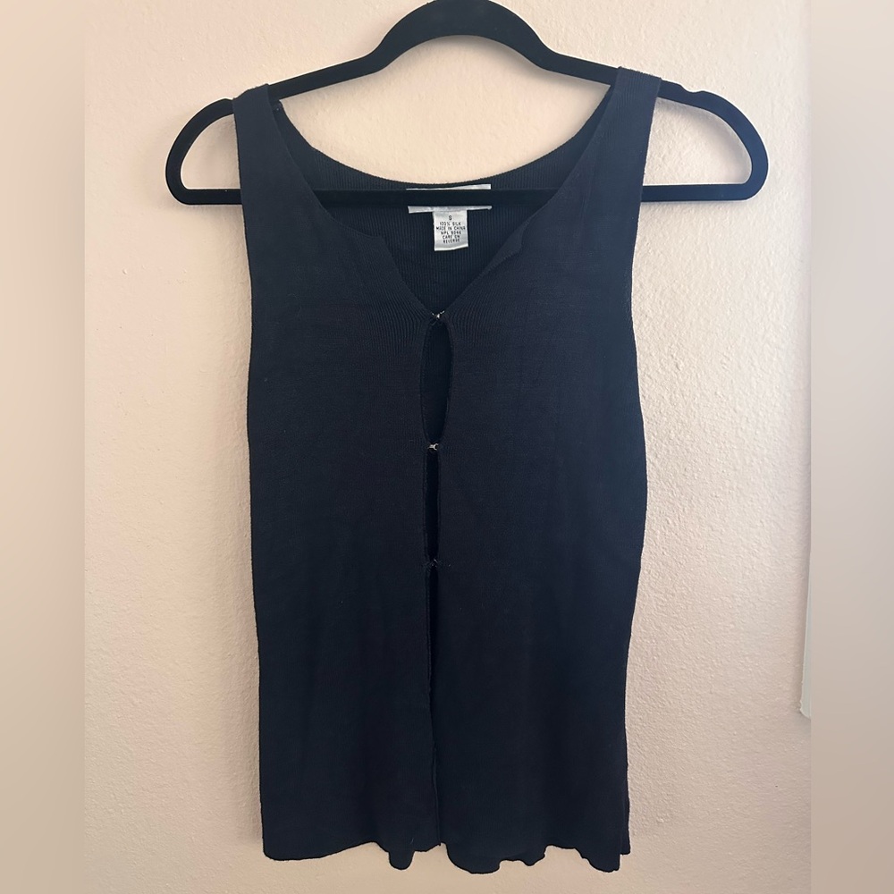 100% SILK VINTAGE BLACK CLASP TOP